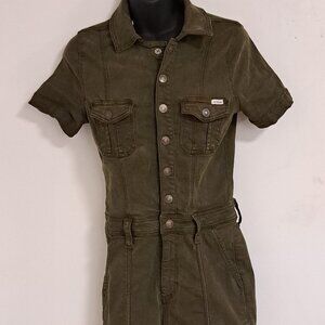 Guess Olive Plain Short Sleeve Play-suit Romper Misses Size Small